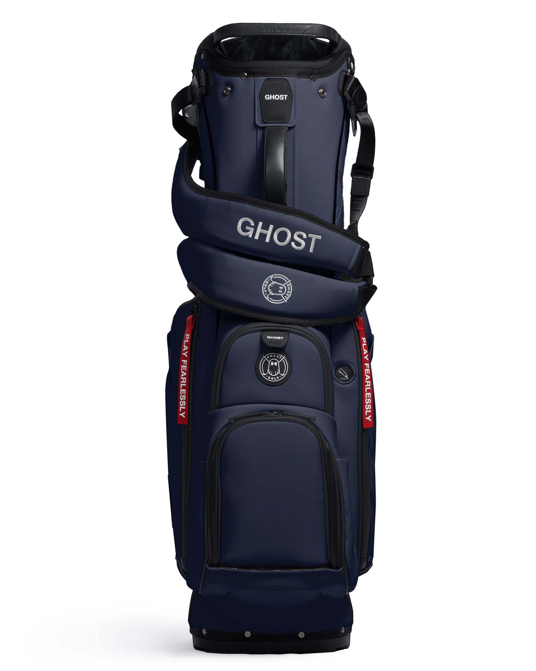 Ghost Golf PATRIOT Navy Color Golf Bag with Red Tags and White Logo