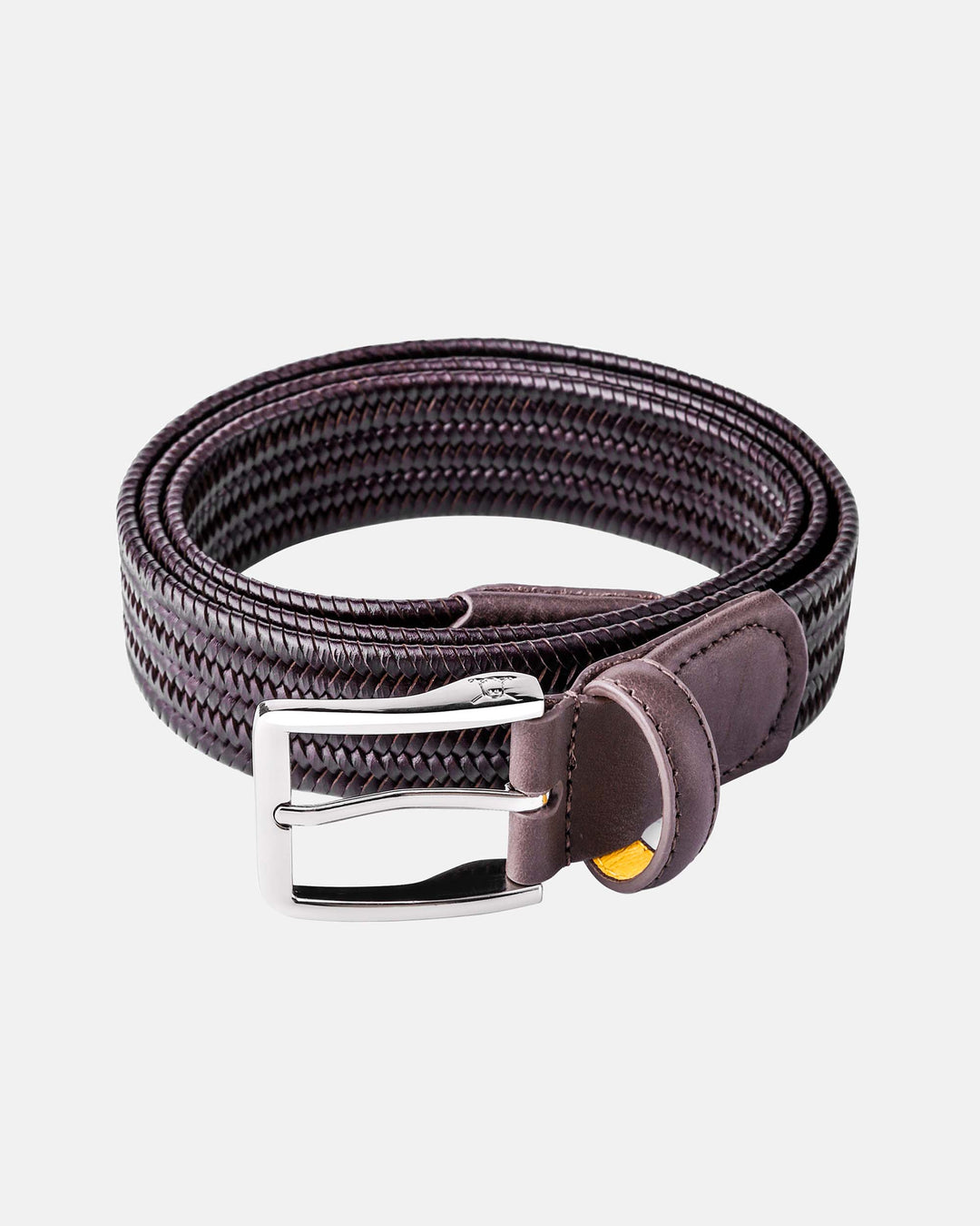 Dark Brown Regenerated Italian Leather Belt with Custom Steel Buckle