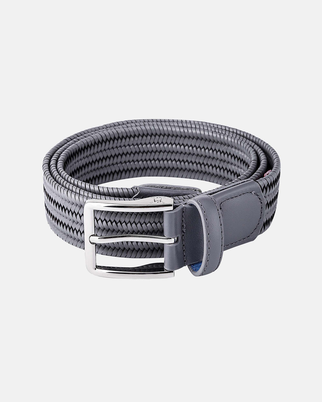 Gray Regenerated Italian Leather Belt with Custom Steel Buckle