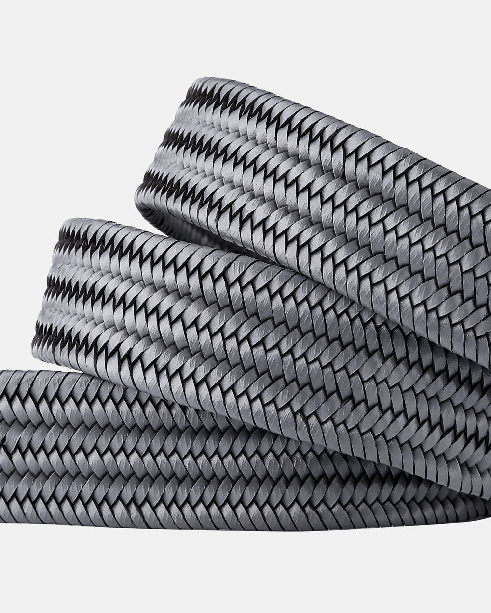 Gray Regenerated Italian Leather Belt with Custom Steel Buckle