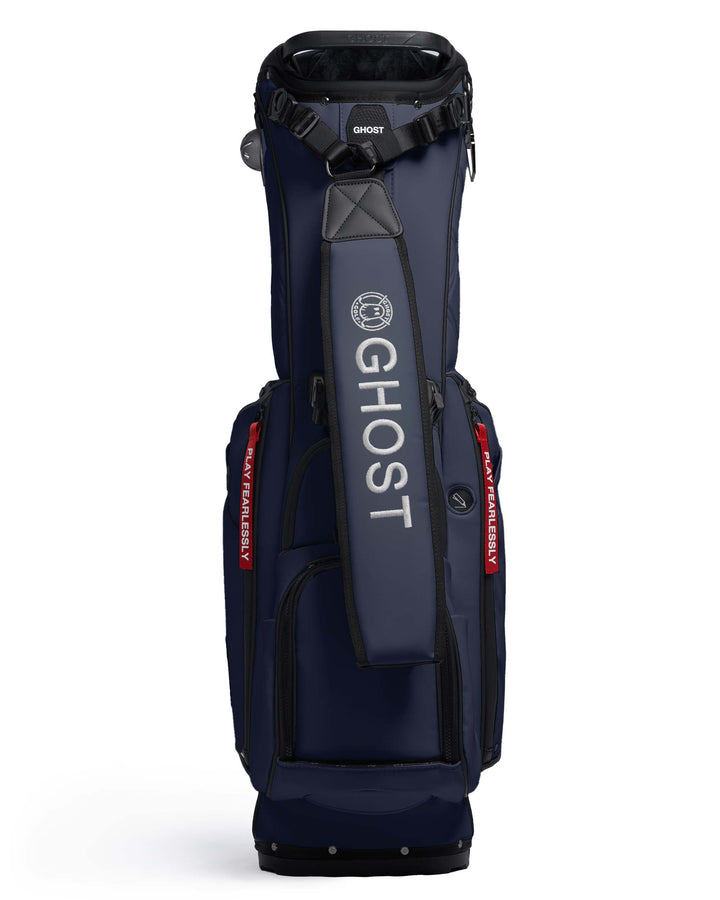 Ghost Golf PATRIOT Navy Color Golf Bag with Red Tags and White Logo