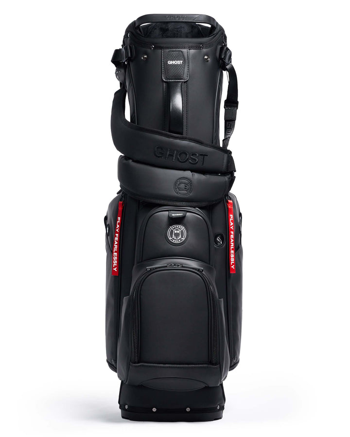 Ghost Golf Katana Black Leather Golf Bag with Red Tags