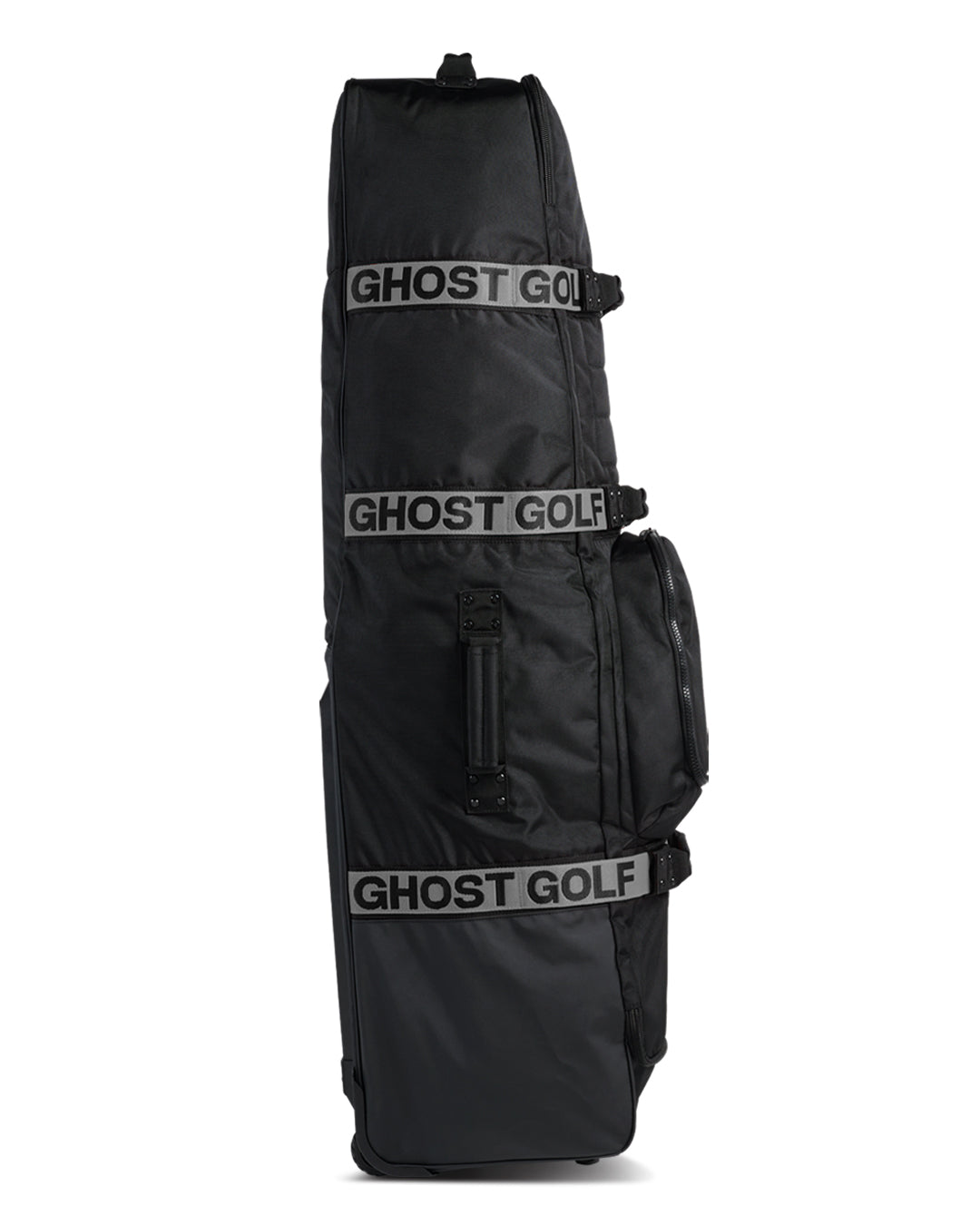 Golf Travel Bag 4.  Black with Grey Nylon strap Webbing. #color_grey-strap