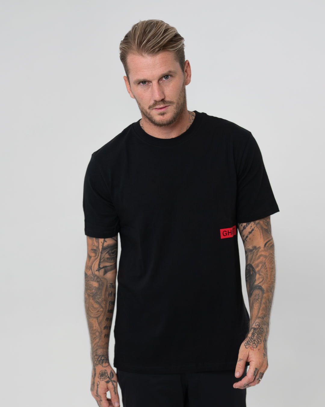 Mens Members Only Graphic Tee on Model#color_black