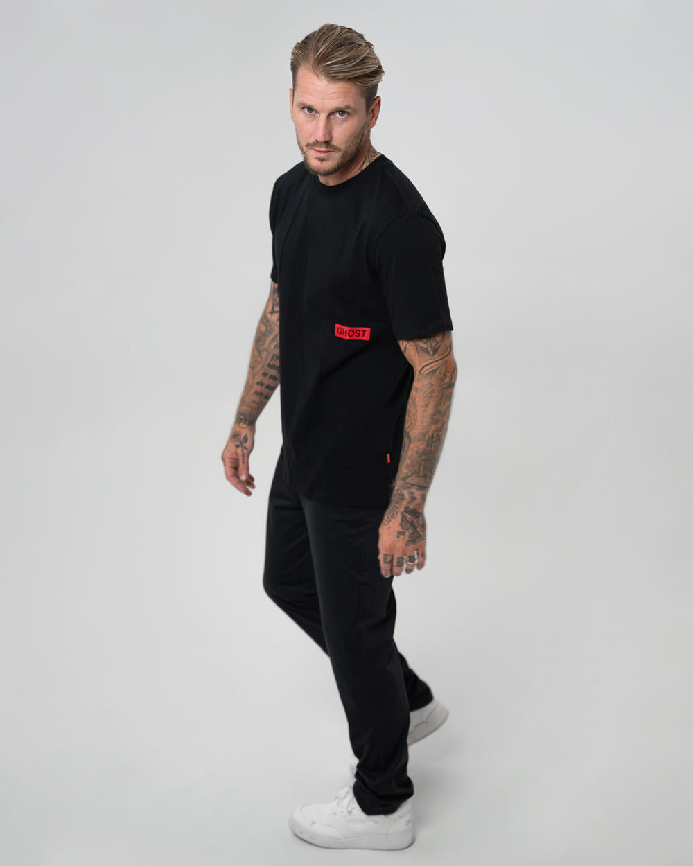 Mens Members Only Graphic Tee on Model#color_black