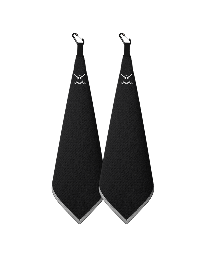 Greenside Towel with Carabiner Black#color_black