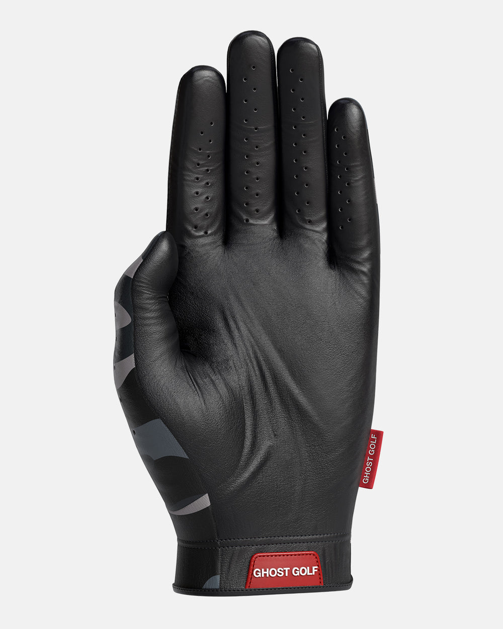 Back Product Shot of Black Camo Glove with Ghost Emblem Logo at the bottom of Glove #color_black-camo