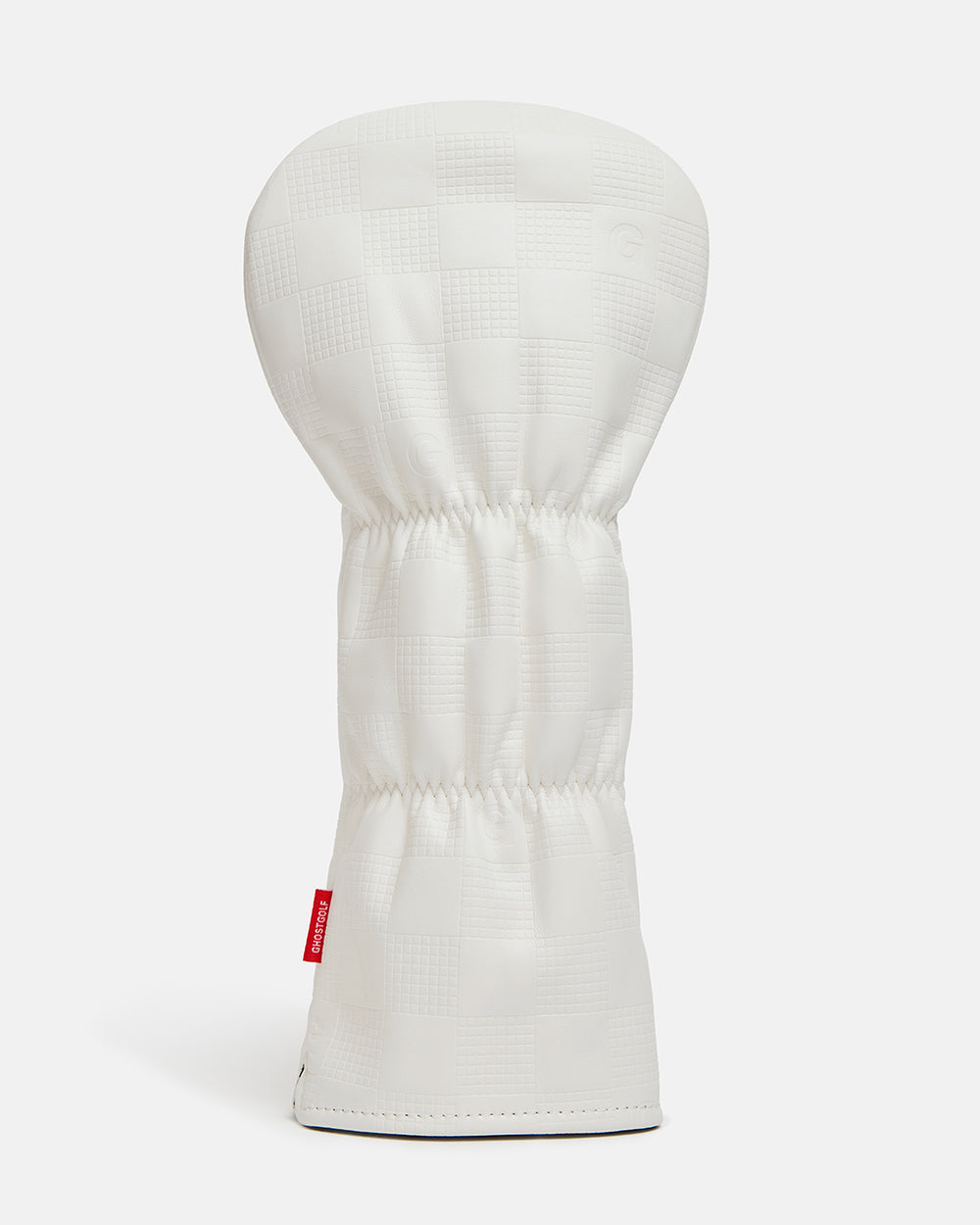 Back product view of the Debossed White Checkered Driver Head Cover #size_driver
