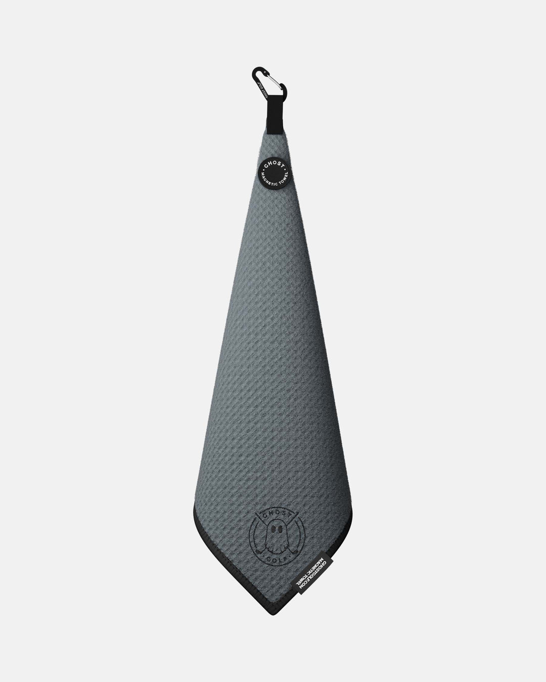 Greenside Towel with Magnet Patch and Carabiner. Dark Grey