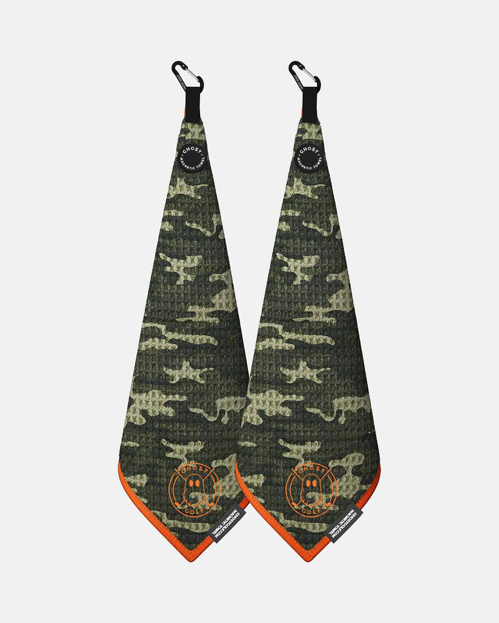 2 Greenside towels with Magnet Patch and Carabiner. Color Forest Camo