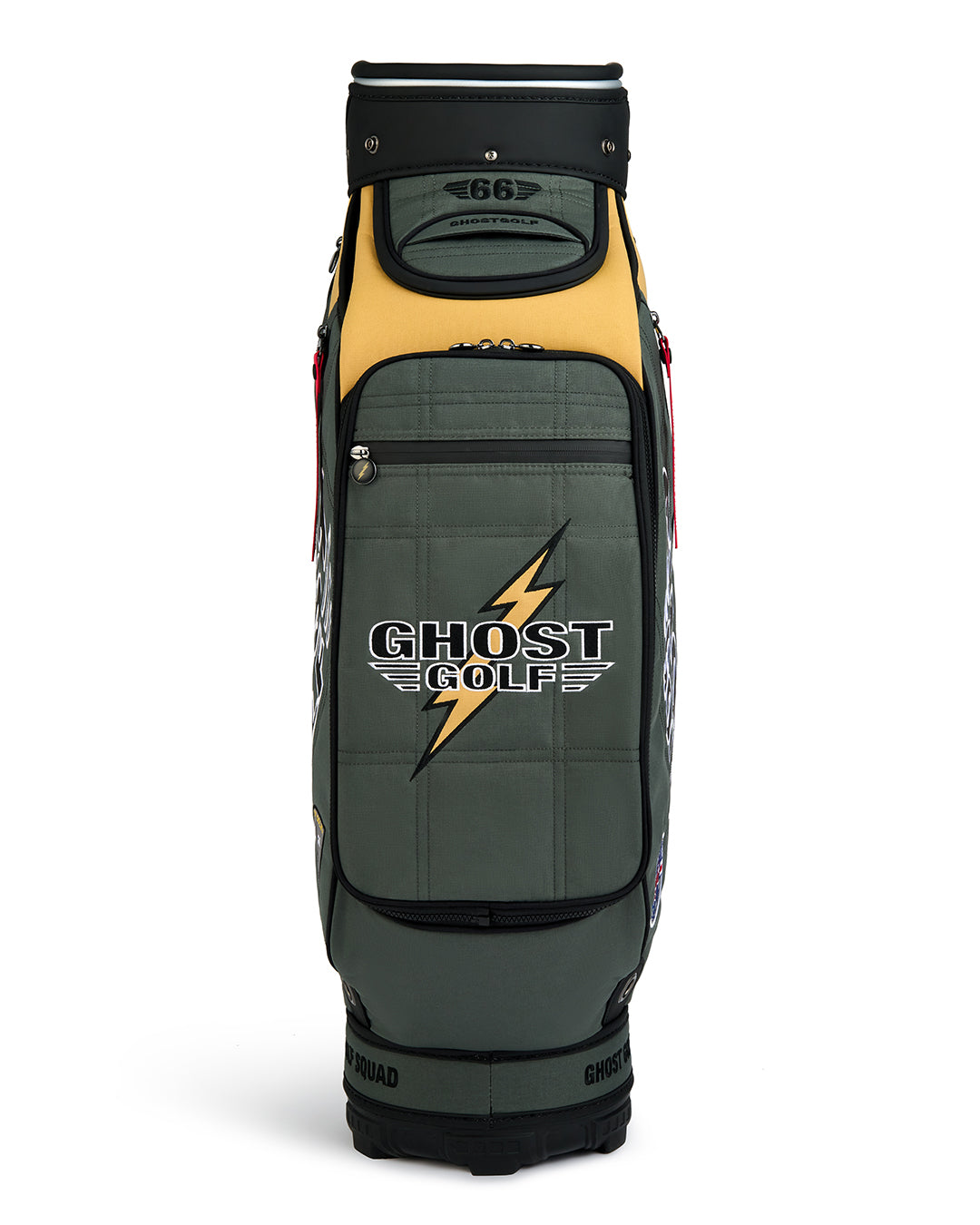 Back product shot of the G-Suit Staff Bag featuring an embroidered Ghost Golf Logo