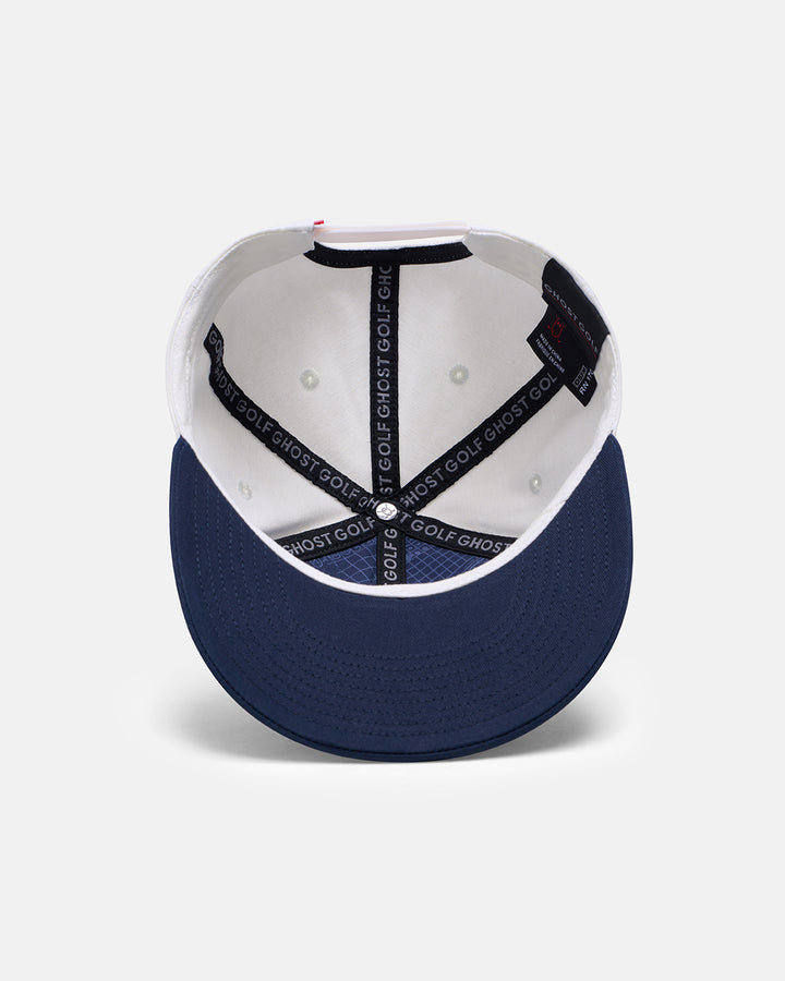Underneath View Product Photo of Cream White GG Spectator Snapback Hat with Ghost Golf #color_white