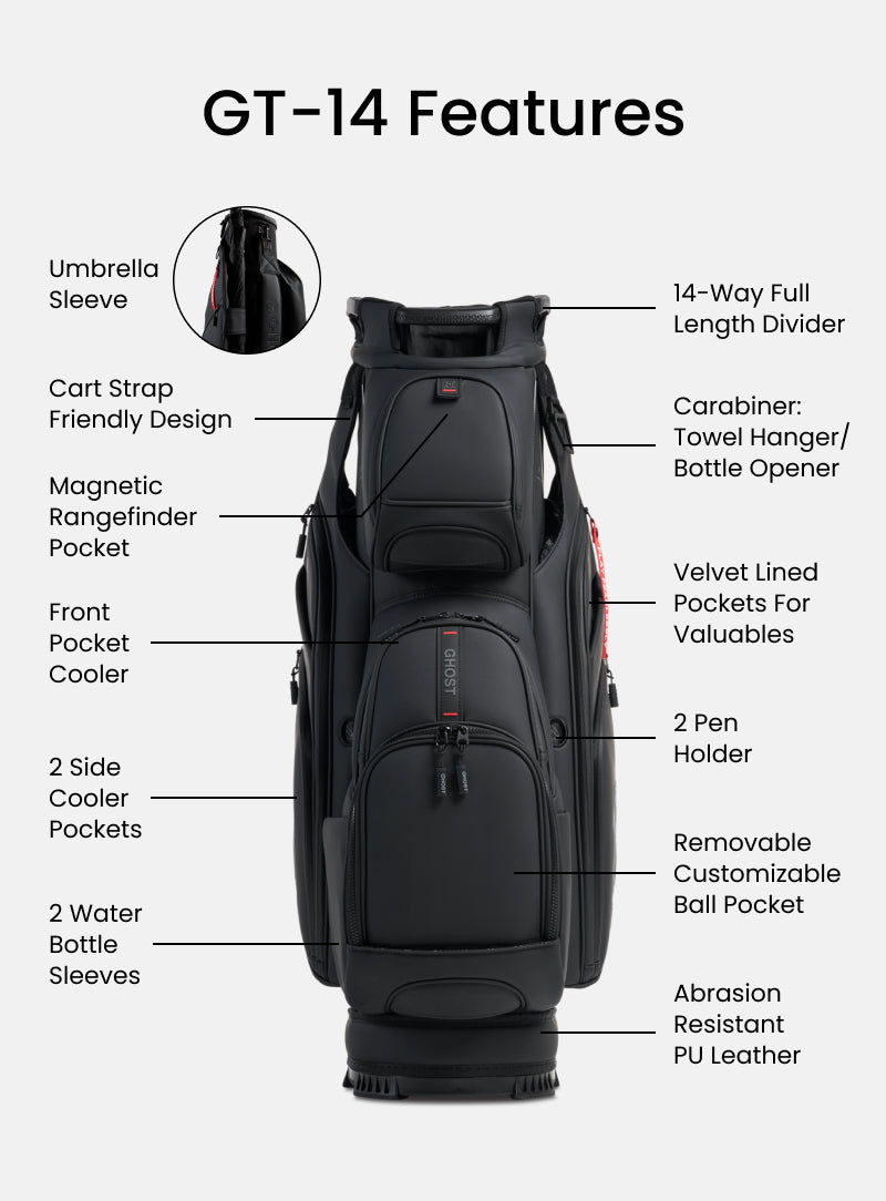 GT-14 Cart Bag - Showing the Bag Features