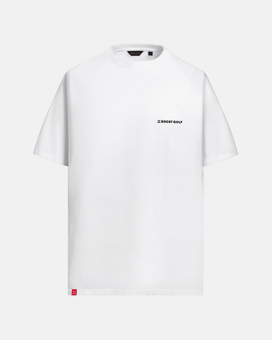 Front View Product Photo of White Ghost Golf Core Logo Tee #color_white