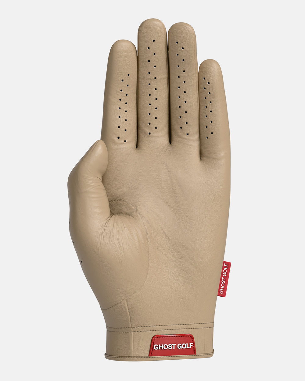 Back Product Shot of Sand Glove with Ghost Emblem Logo at the bottom of Glove #color_sand