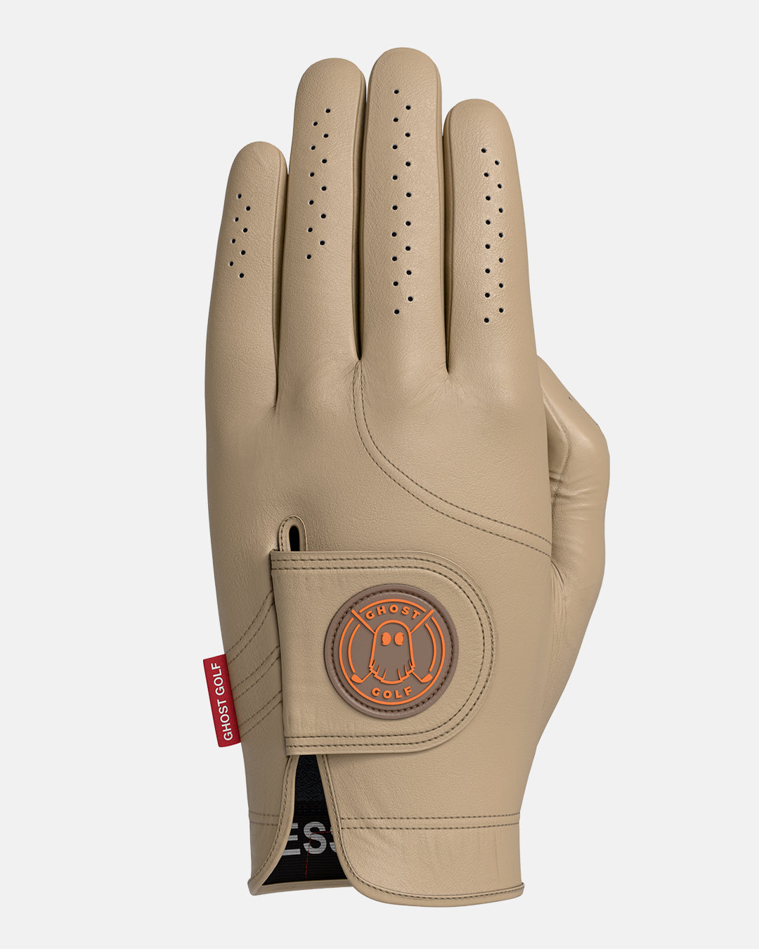 Front Product Shot of Sand Glove with Ghost Emblem Patch #color_sand