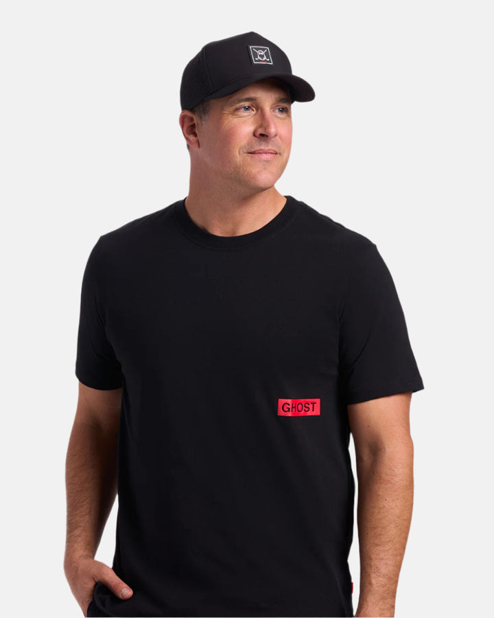 Mens Members Only Graphic Tee on Model 3 #color_black