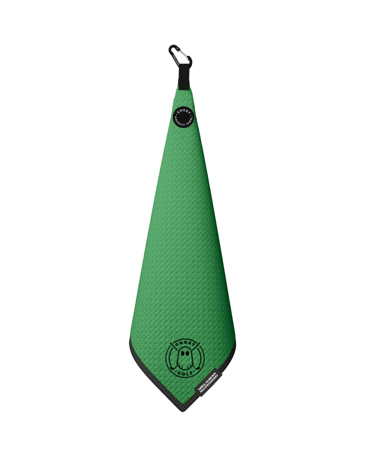 Greenside Towel with Magnet Patch and Carabiner Dark Grey#color_kelly-green