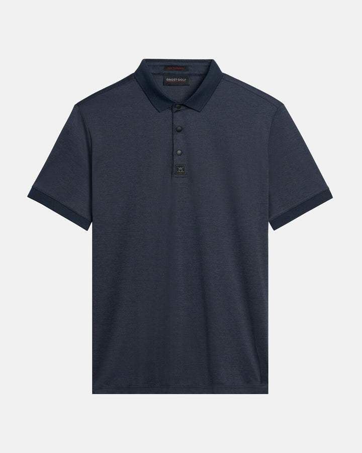 Front Product Shot of Navy Marled Core Polo #color_dark-navy