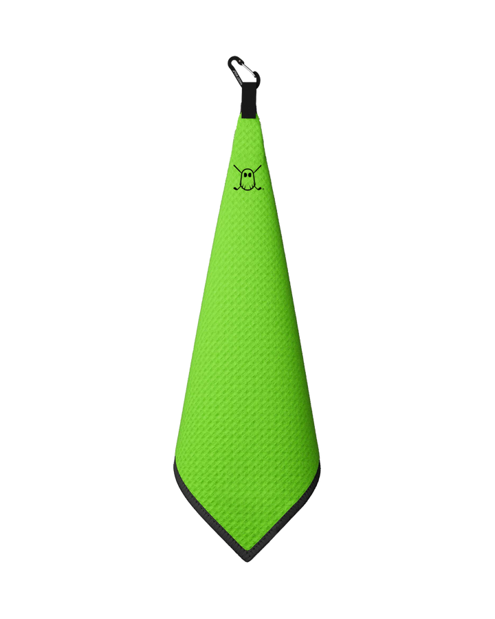 Greenside Towel with Carabiner Neon Green#color_neon-green