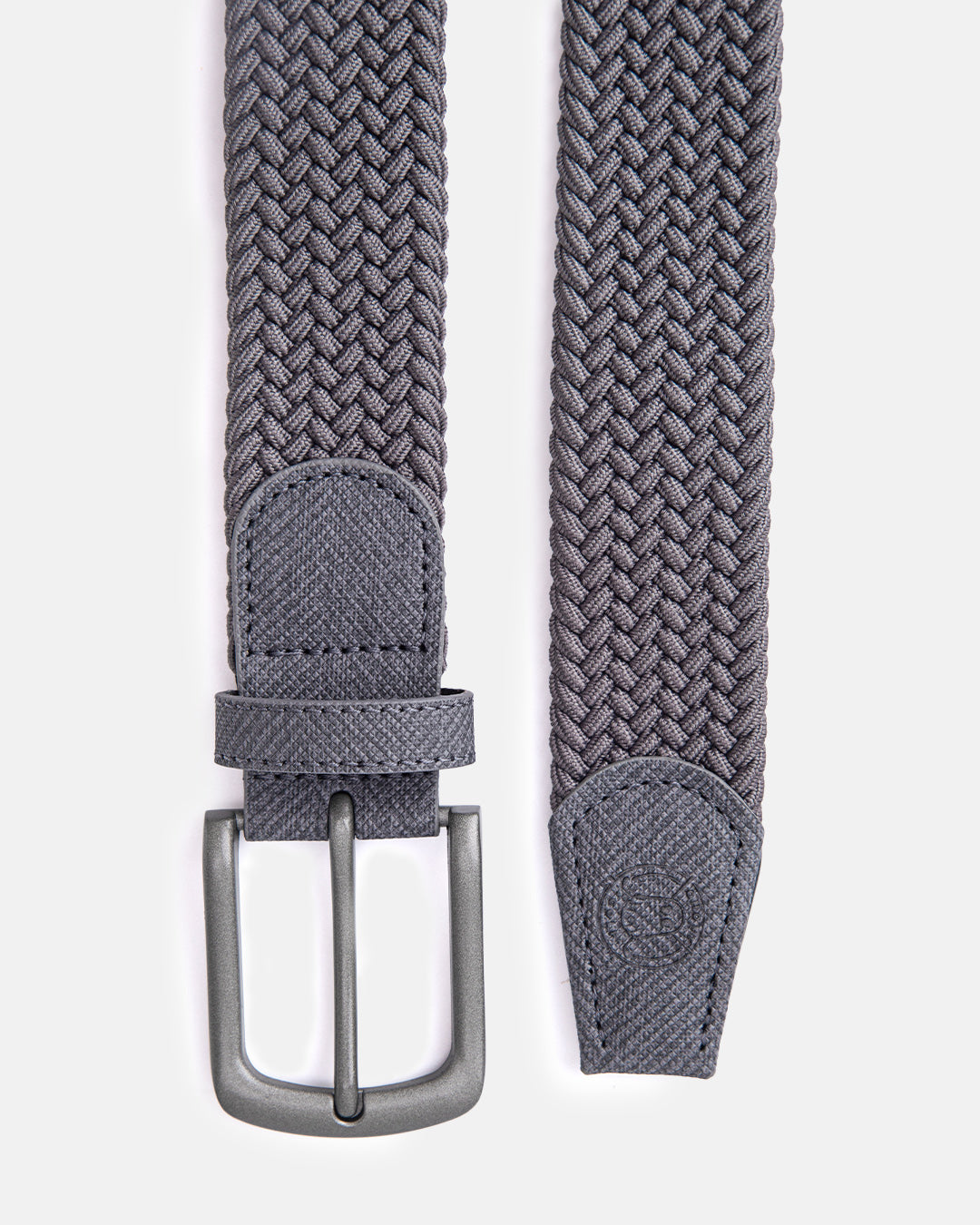 Ghost Golf Dark Grey Belt with Smoke Wolf Grey Buckle and Tip View