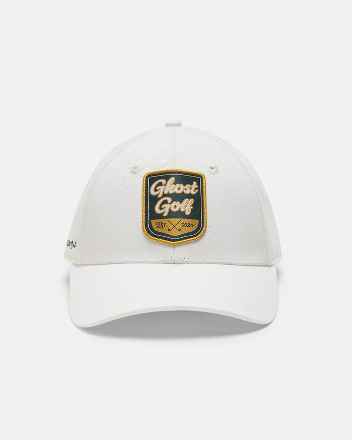 Front View Product Photo of White Patrons Heritage Hat with Logo Patch #color_cream-white