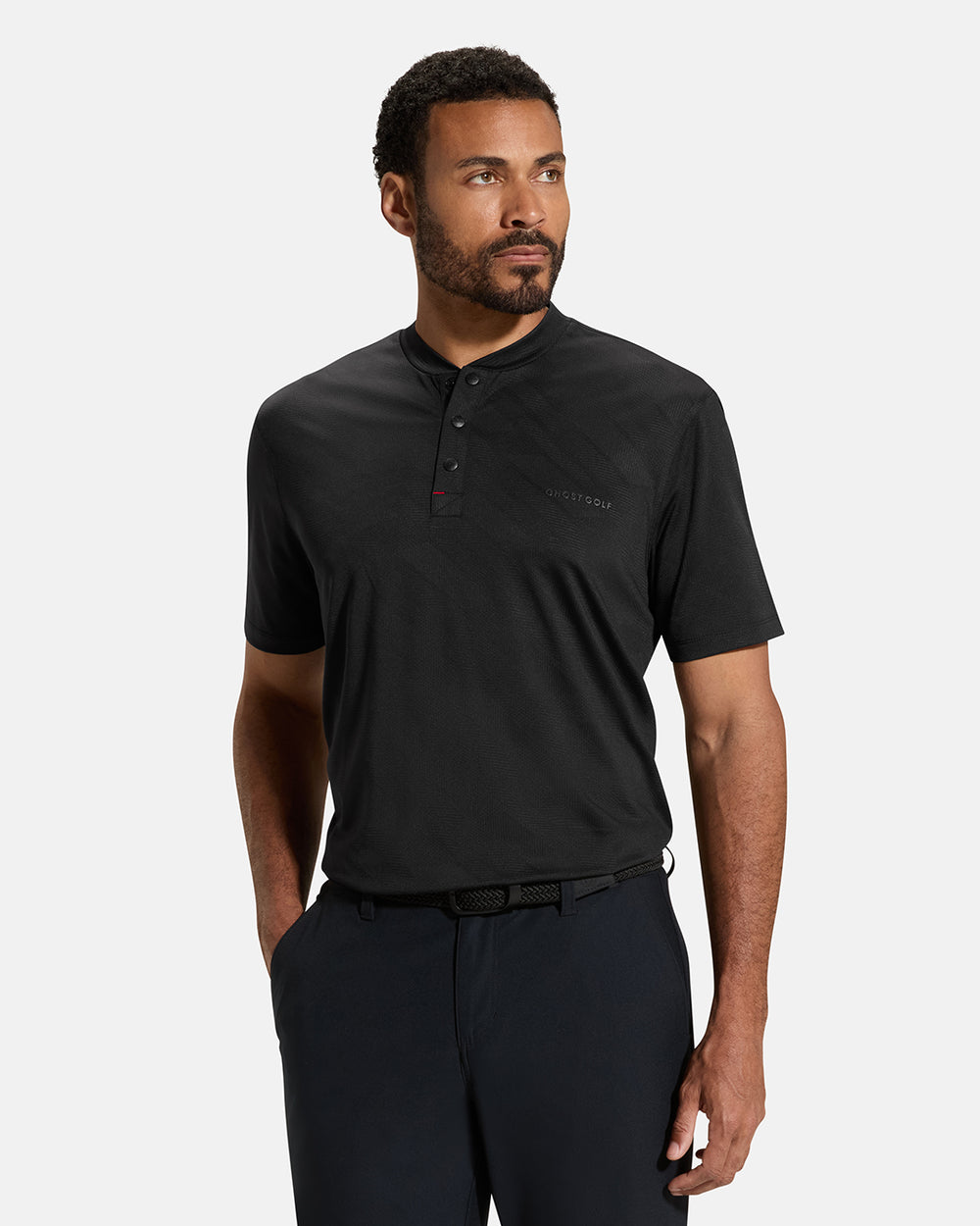 Pinnacle-Banded-Polo-Black-Front #color_black