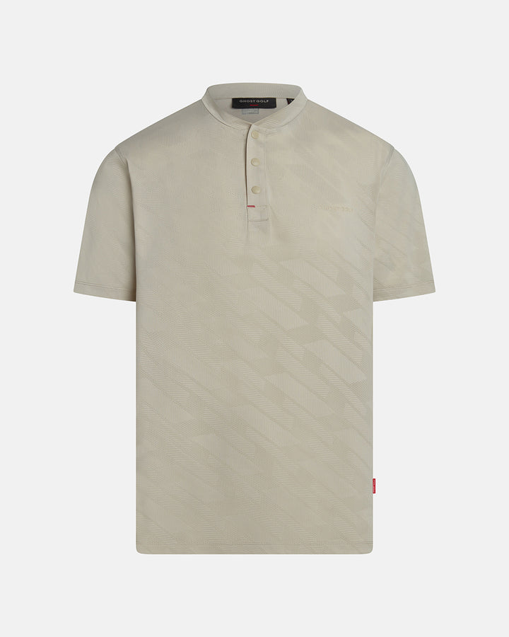 Tan_Pinnacle-Banded-Polo_Pumice_Product Front Shot #color_pumice