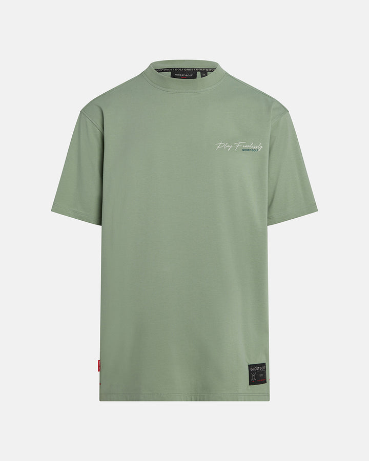 Play-Fearlessly-Tshirt_Sage_Product Front Shot #color_sage
