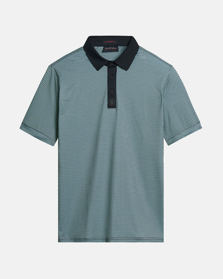 Front Product Shot of Blue Qualifier Diamond Polo #color_blue