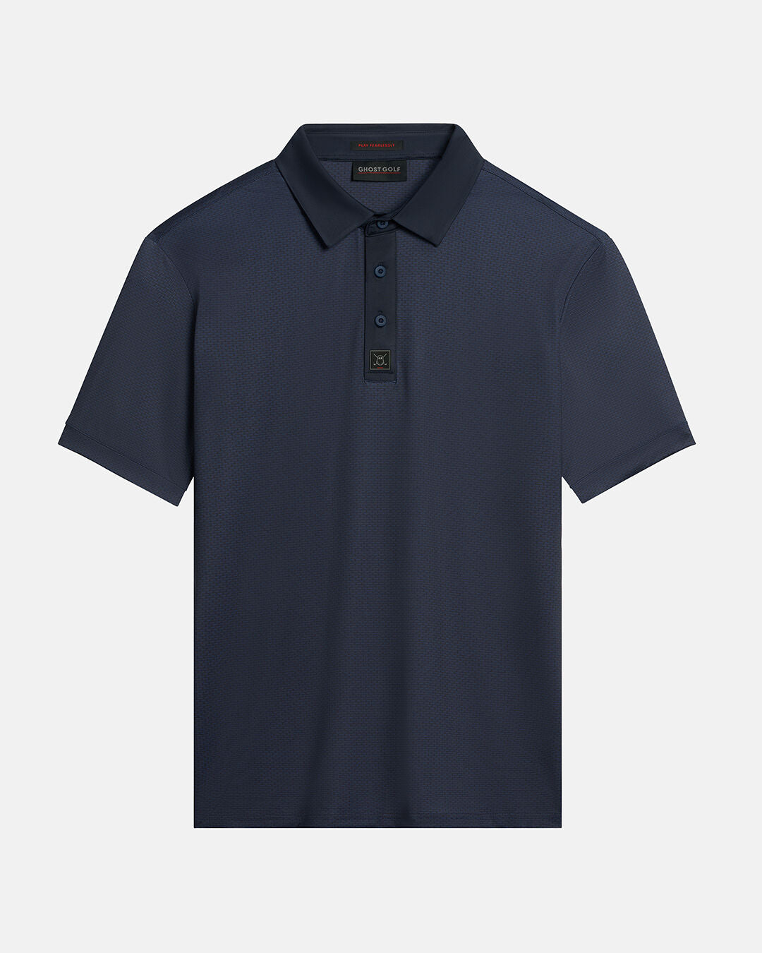 Front Product Shot of Navy Qualifier Grid Polo #color_dark-navy