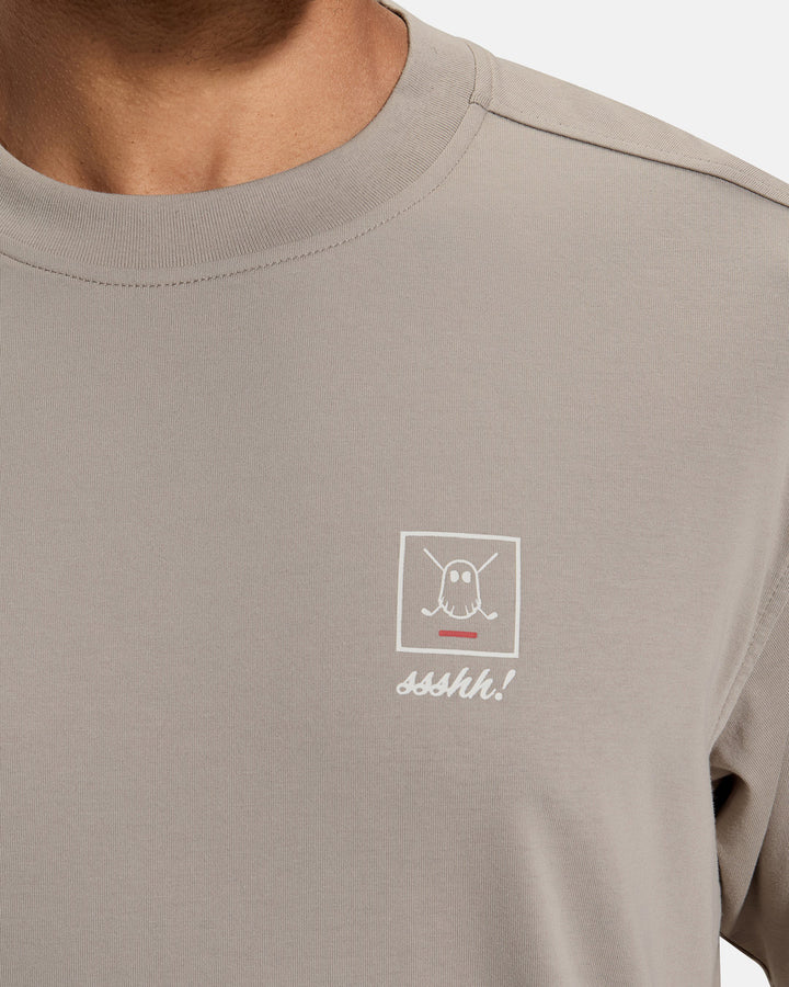 Quiet-Please-T-Shirt-Atmos-Grey-Closeup #color_atmos-grey