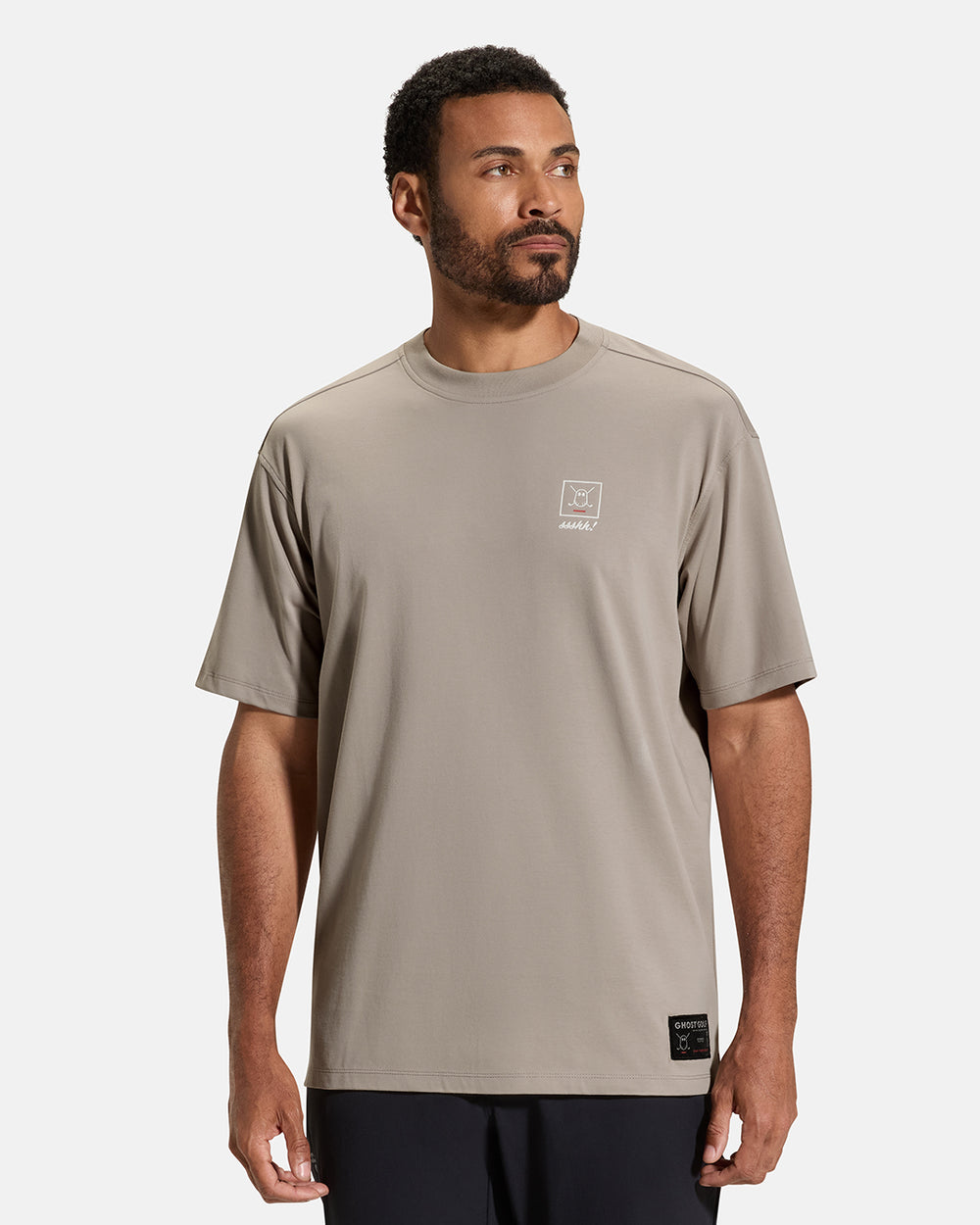 Quiet-Please-T-Shirt-Atmos-Grey-Front #color_atmos-grey