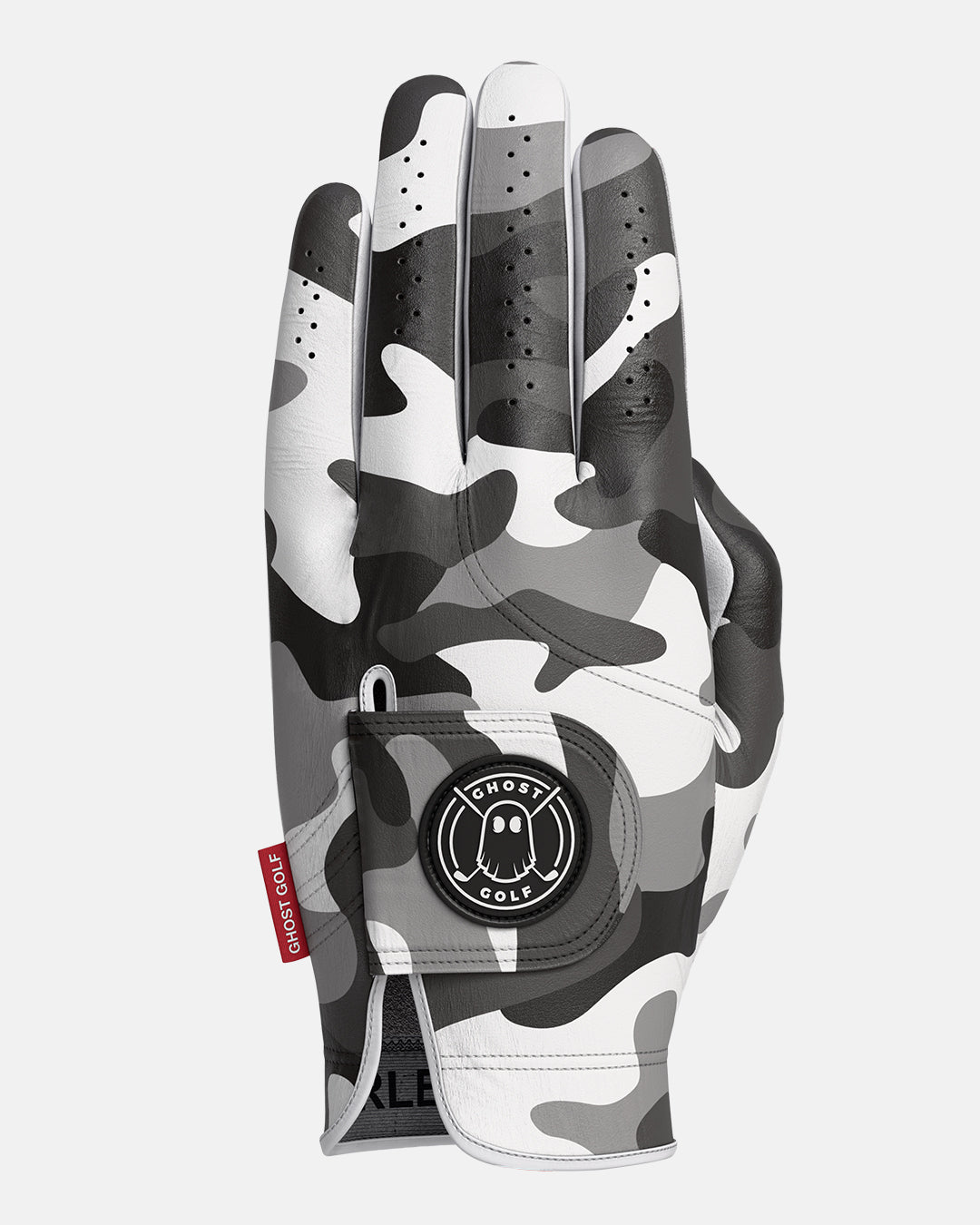Front Product Shot of Snow Camo Glove with Ghost Emblem Patch #color_snow-camo
