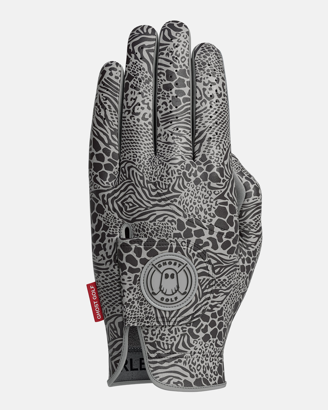 Front Product Shot of Snow Leopard Glove with Ghost Emblem Patch #color_snow-leopard