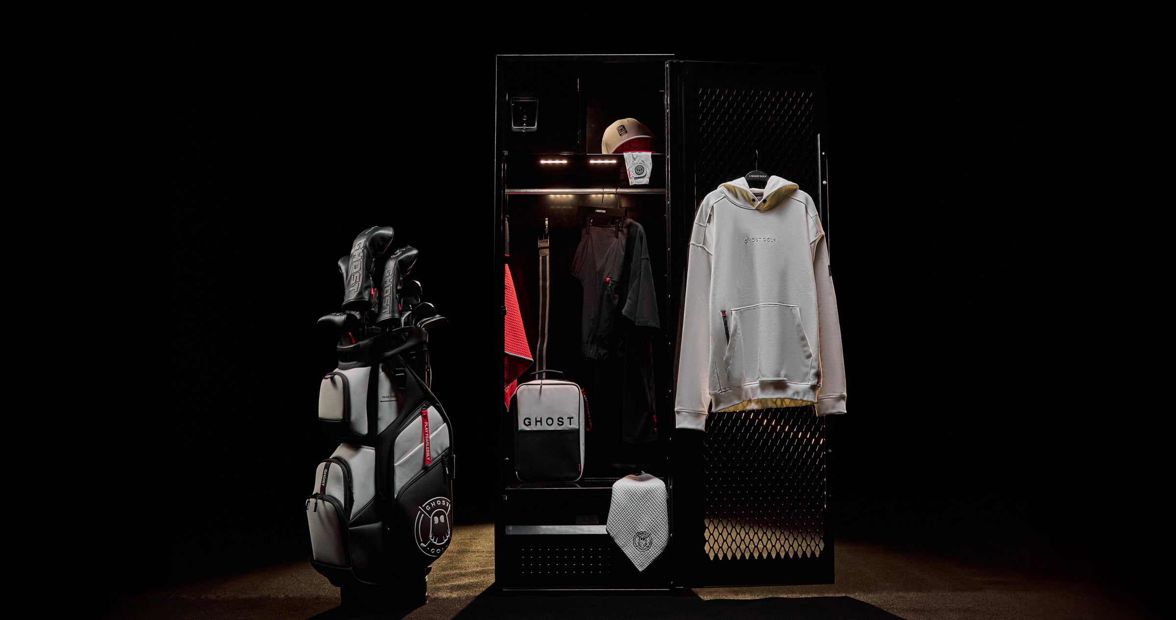 Web_-2025_Black_Friday_-_Footer_locker room setting with golf bag and accessories