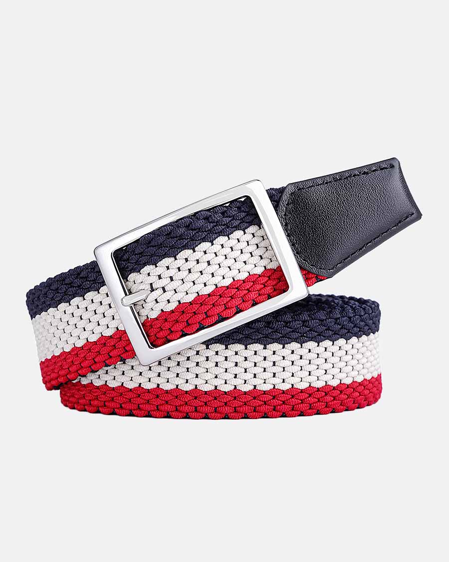 Ghost Golf Red/White/Blue Belt with Steel Buckle