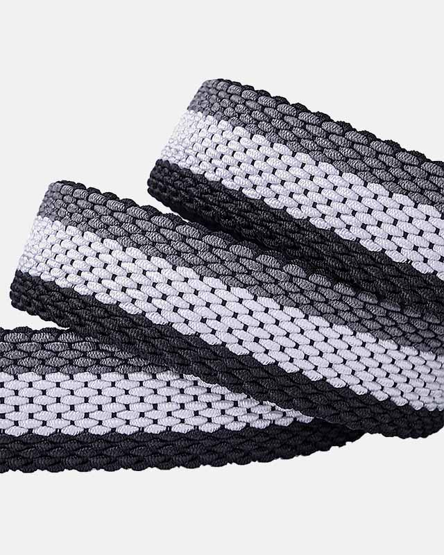 Stripe Webbing: Steel & White Webbing Stripe Webbing: Steel & White Webbing