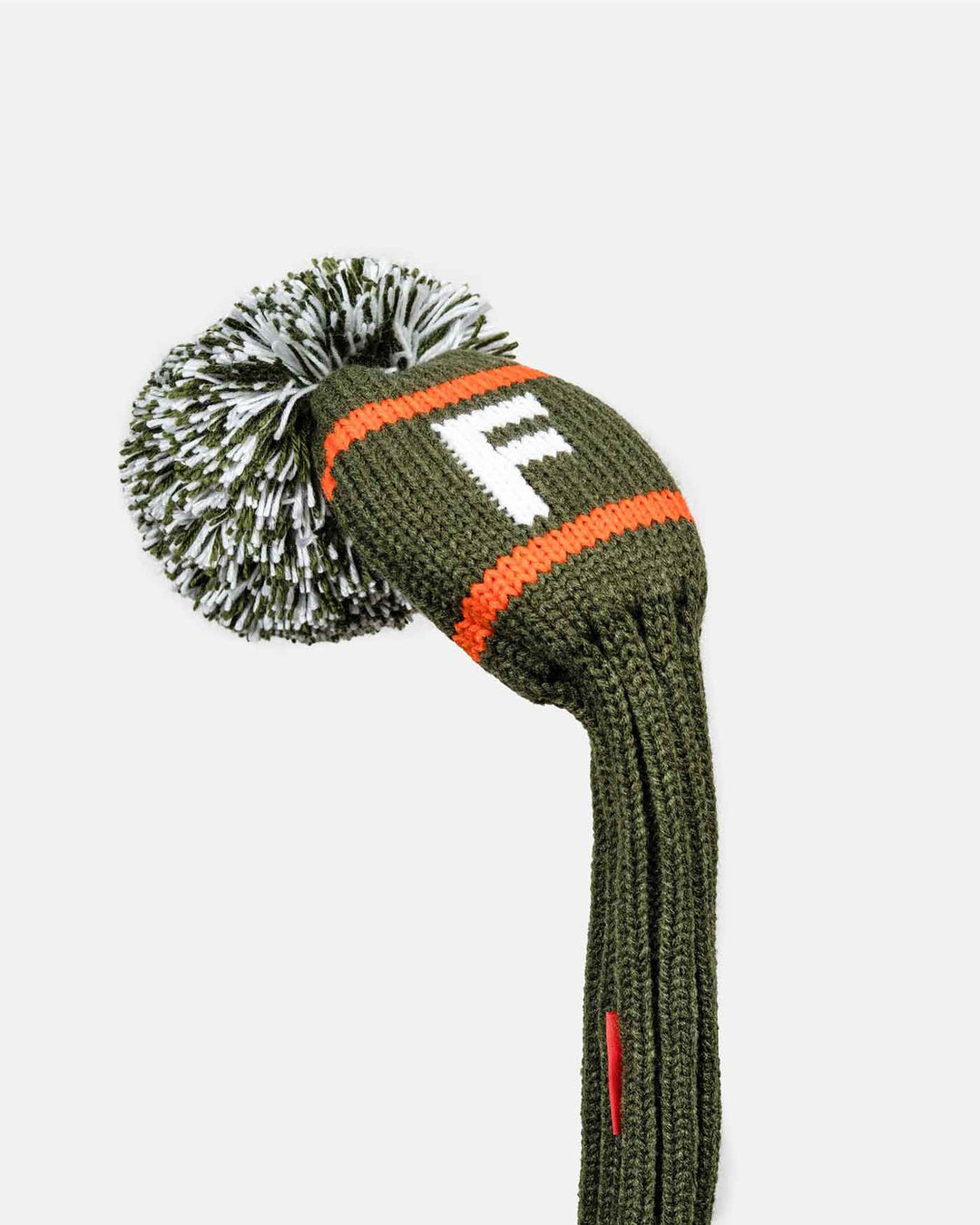 Ghost Golf Knit Head Cover Olive Green with Orange Stripe Fairway F