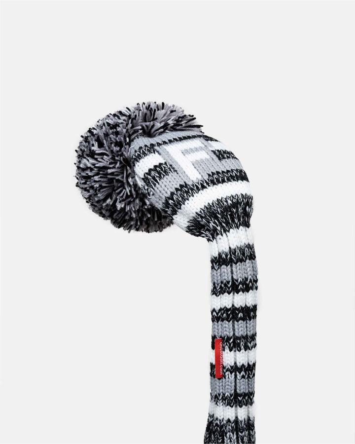 Grey Stripe Knit Head Cover