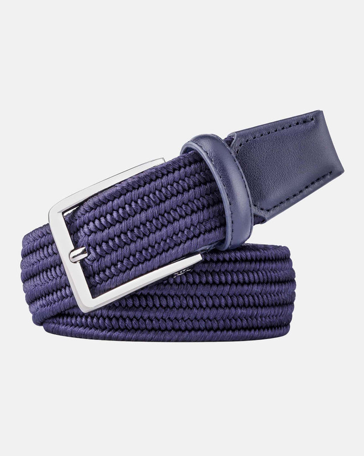 Blue Belt with Silver Buckle and Blue Leather Tail
