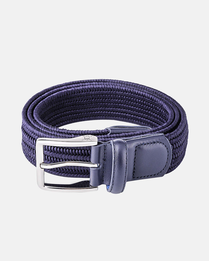 Blue Belt with Silver Buckle and Blue Leather Tail