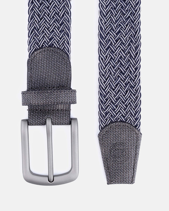 Ghost Golf Dark Blue and White Belt with Smoke Grey Buckle