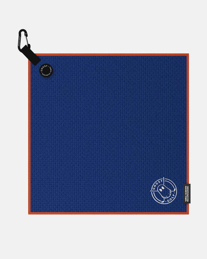 Greenside Towel with Magnet Patch and Carabiner. Blue.