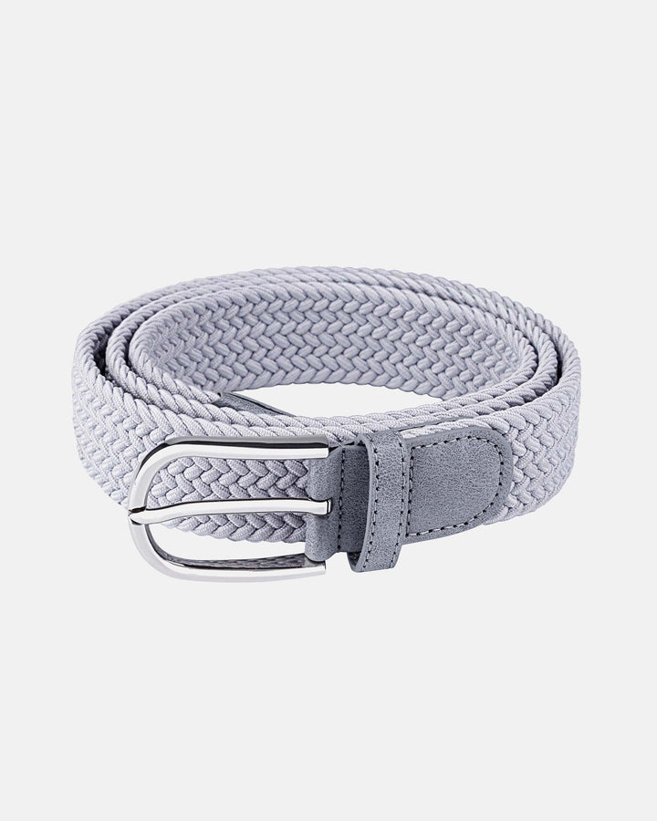 Ghost Golf Grey Belt with Rounded Steel Buckle and Grey Leather Tail 
