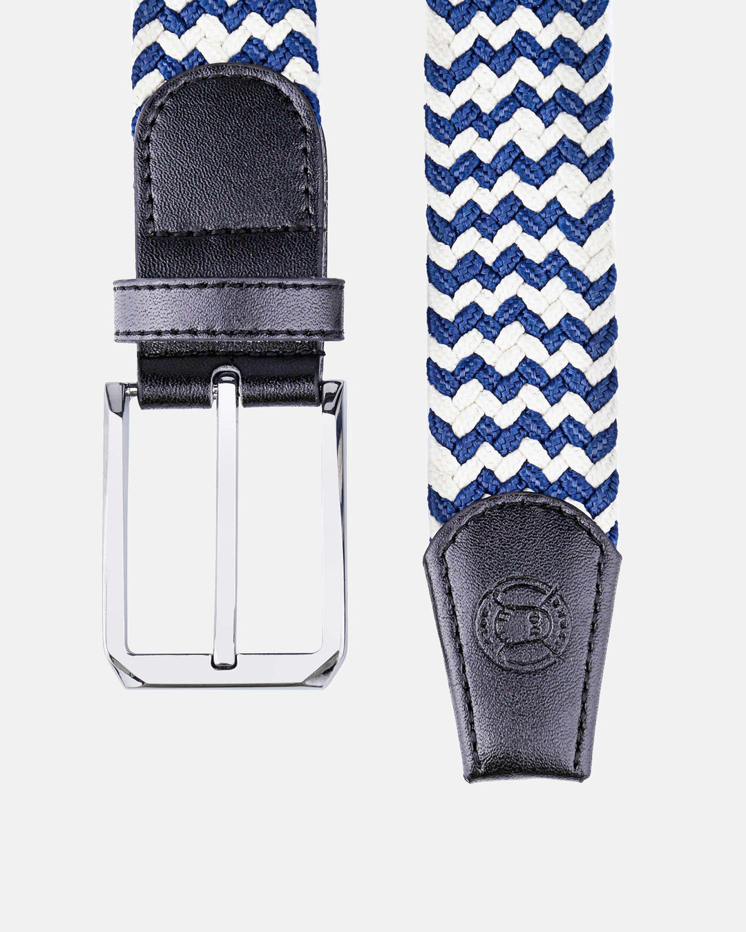 Ghost Golf Rory Belt Navy/Off-White Belt with Steel Buckle and Black Leather tail