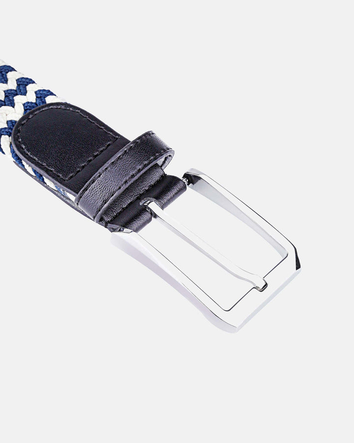 Ghost Golf Rory Belt Navy/Off-White Belt with Steel Buckle and Black Leather tail