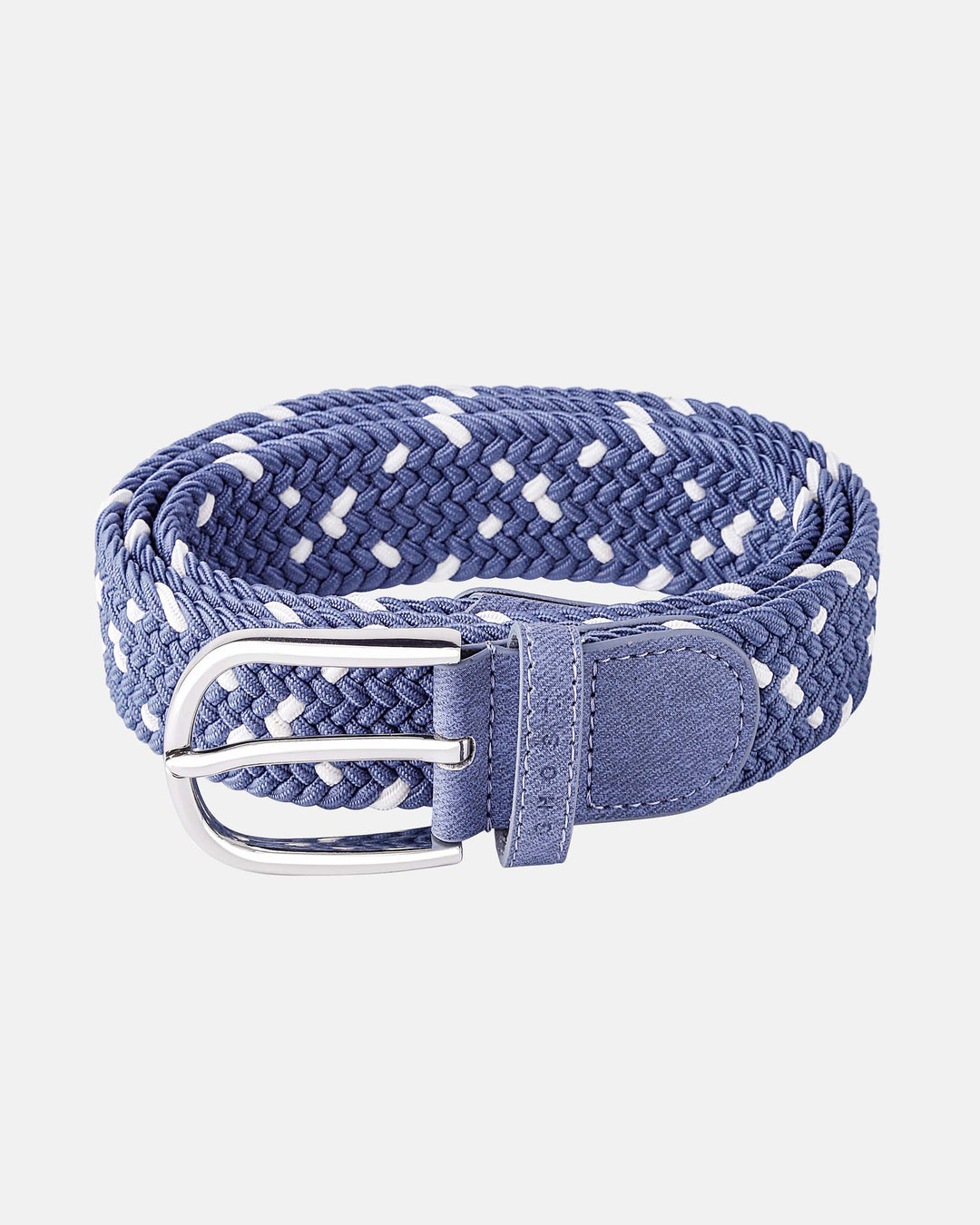 Ghost Golf Scottie Belt Denim Blue and White Belt with Rounded Steel Buckle and Matching Denim Blue Tail