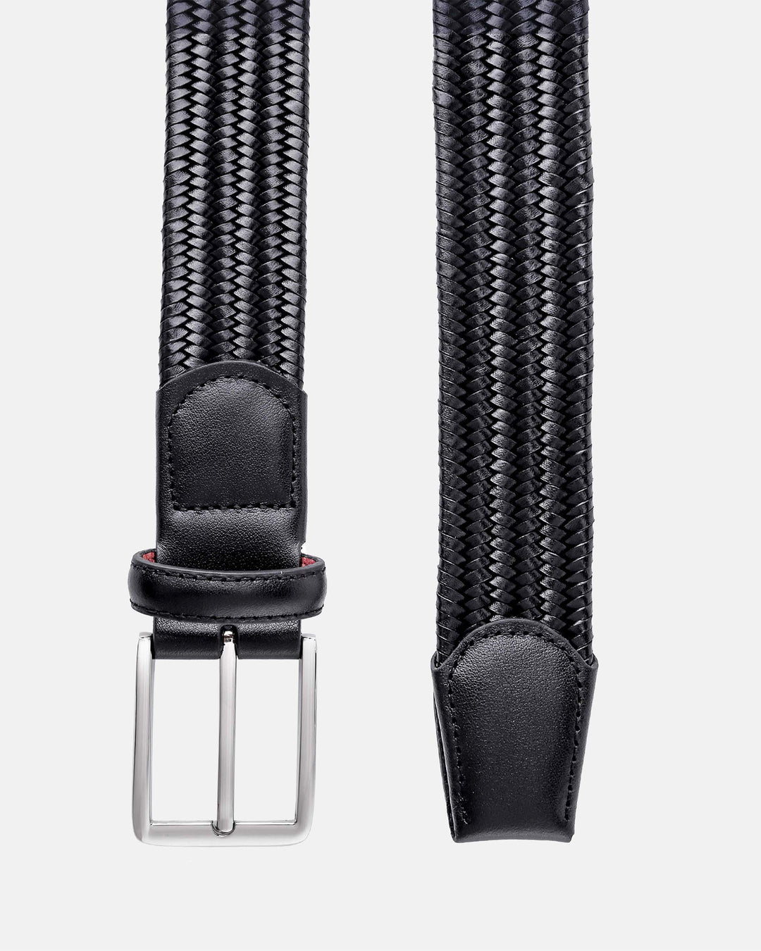 Black & Gray Comfort Stretch Woven Knit Golf Belt